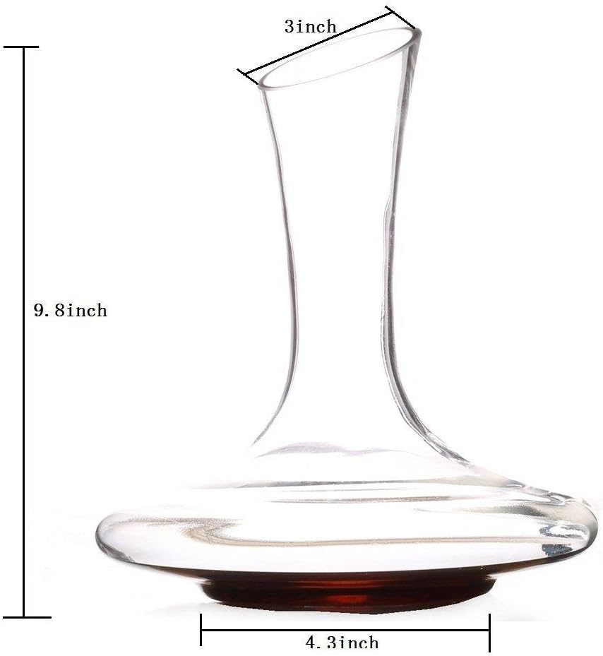 Decanter per Vino, GWCLEO, vetro senza piombo di alta qualità, Capacità di 1.8Ltre