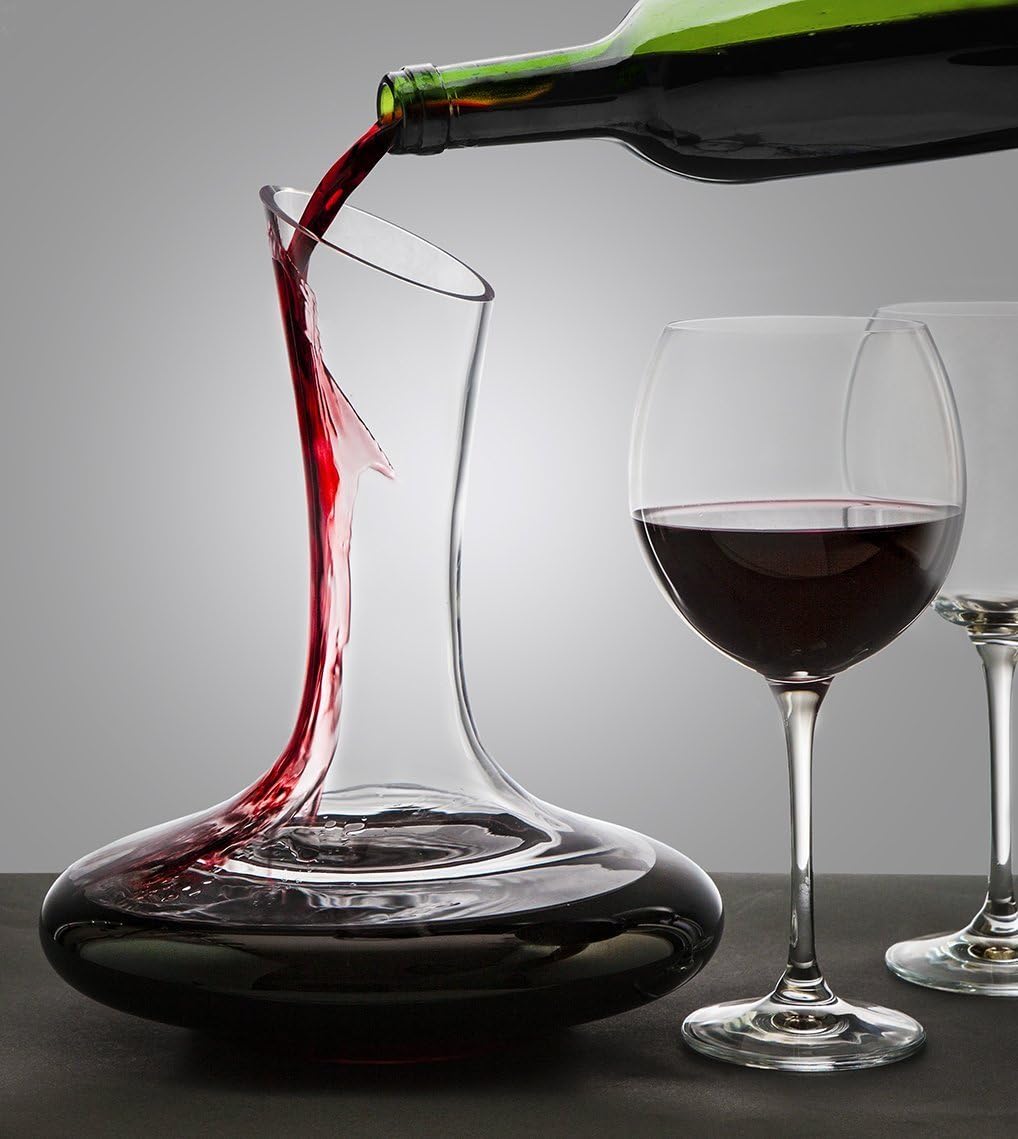 Decanter per Vino, GWCLEO, vetro senza piombo di alta qualità, Capacità di 1.8Ltre