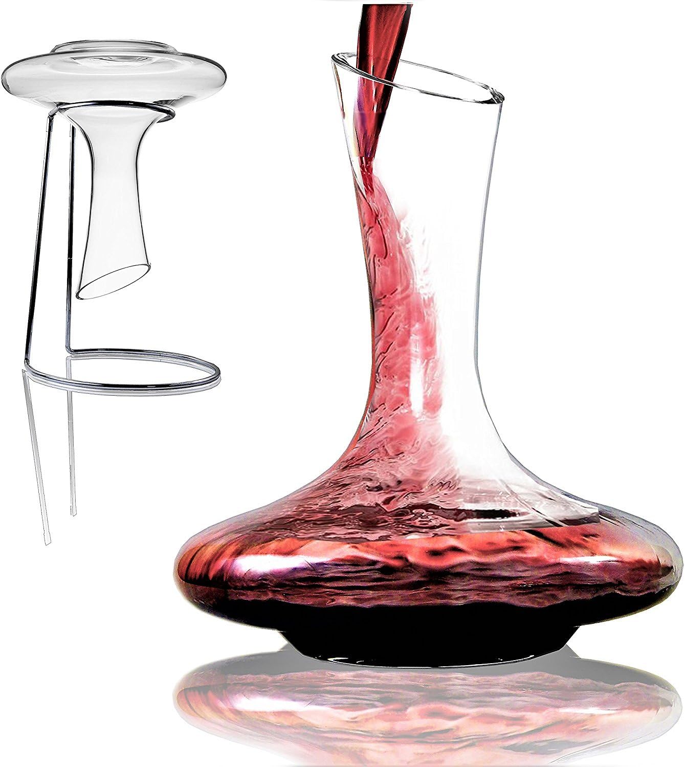 Decanter per Vino, GWCLEO, vetro senza piombo di alta qualità, Capacità di 1.8Ltre